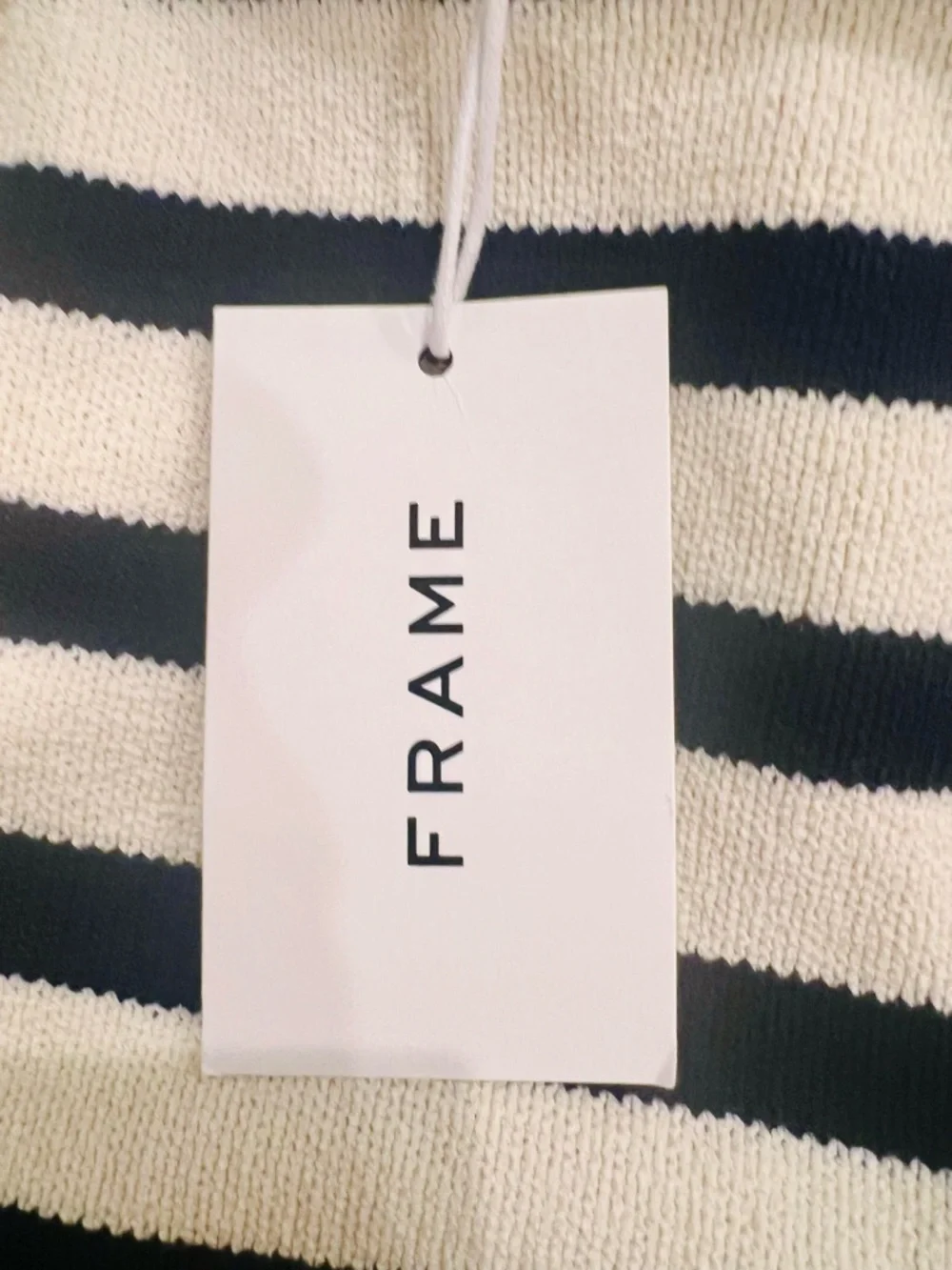 FRAME Harbor Striped Knit Vest Cream Navy Gold Button Nautical Coastal Chic S - Picture 2 of 10